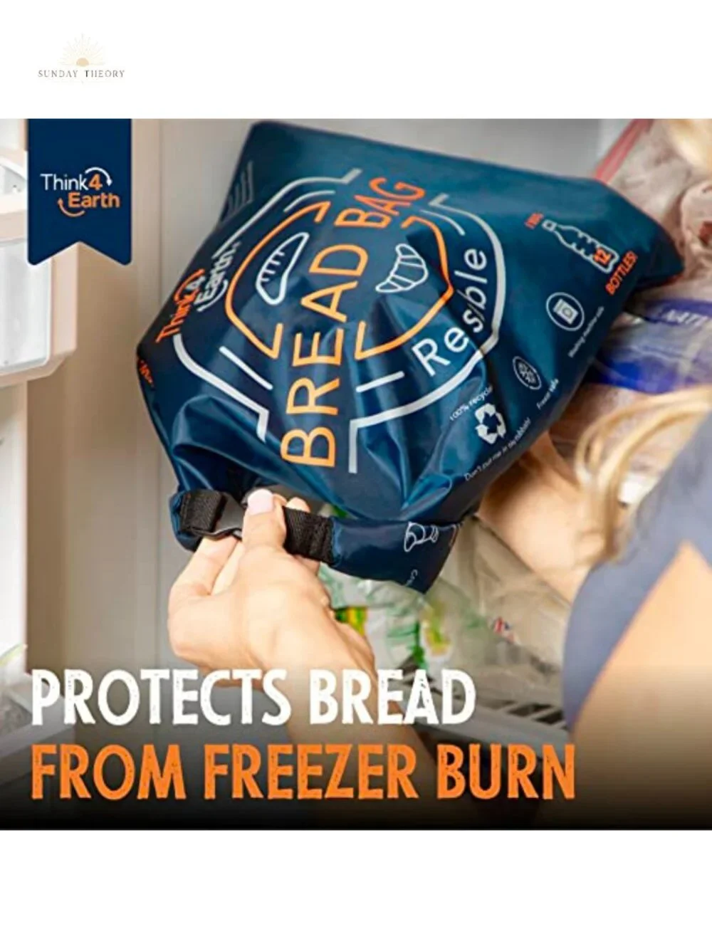 Reusable Bread Bags Set of 2 Large Fold Top Draft-Free Storage